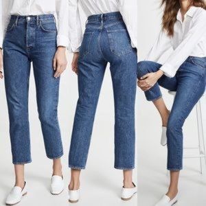 NWT AGOLDE Riley Hi Rise Straight Crop Jeans.Sz 26